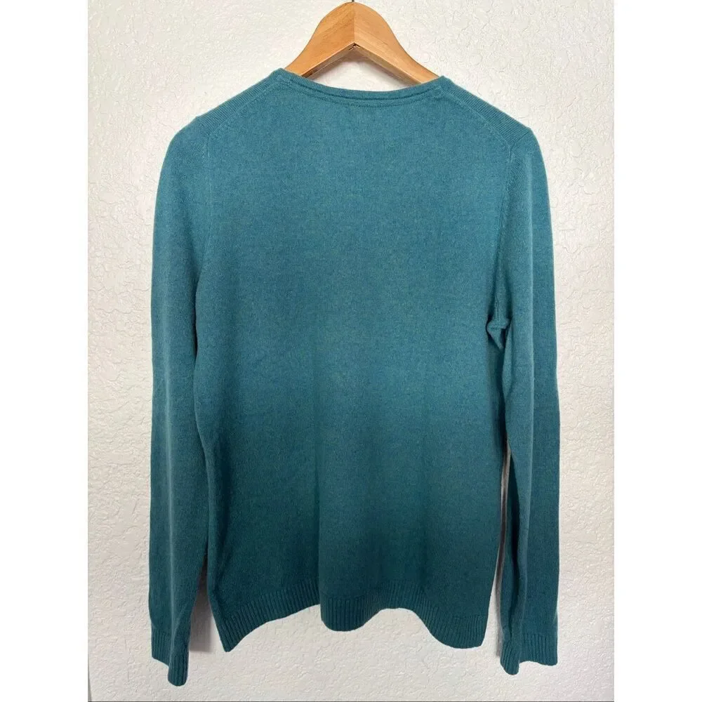 L.L. Bean Women's Classic Cashmere Crewneck Sweater Storm Teal Size L
